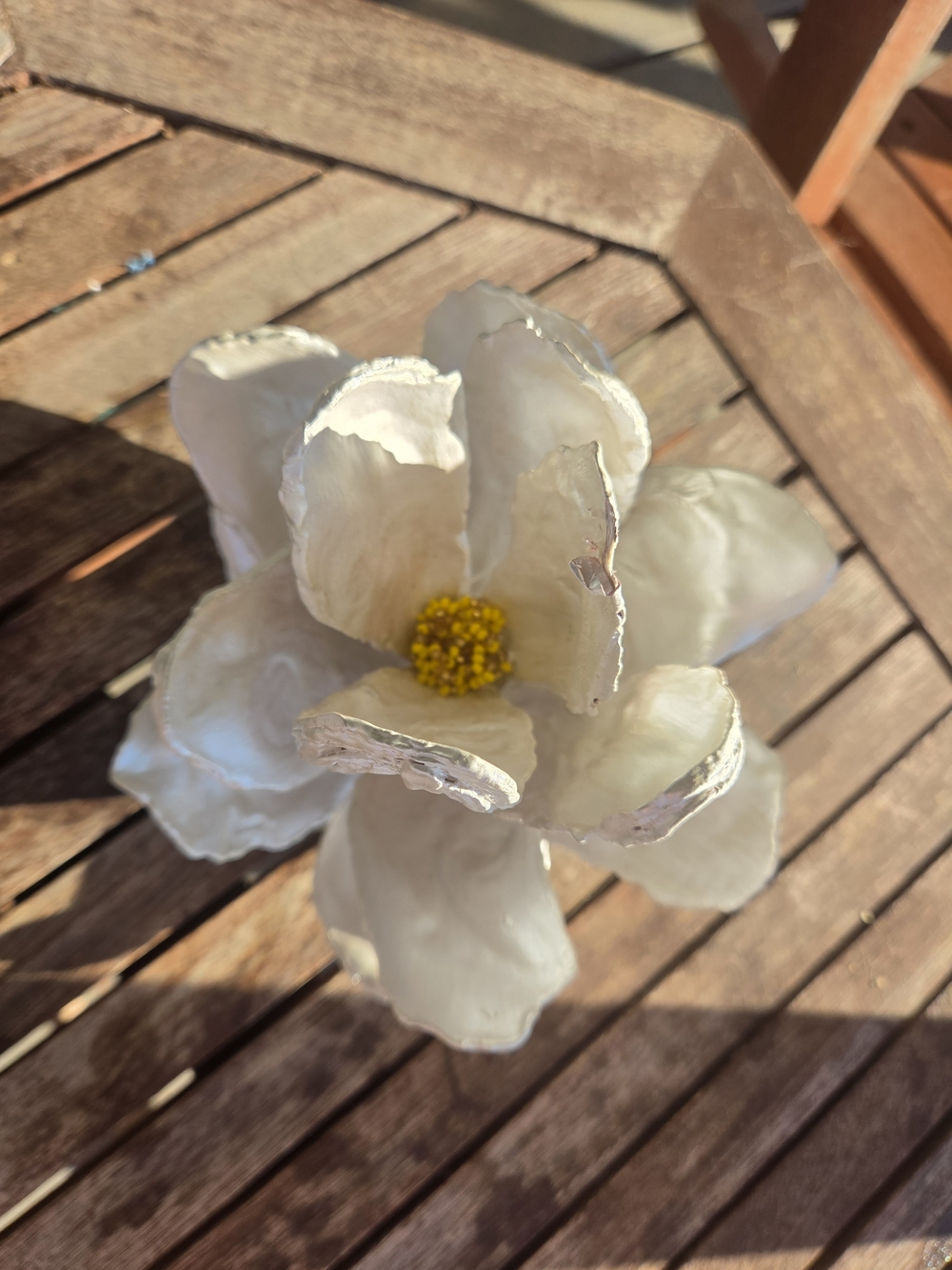 Handcrafted Oyster Shell Magnolia Flower - Picture 3 of 7
